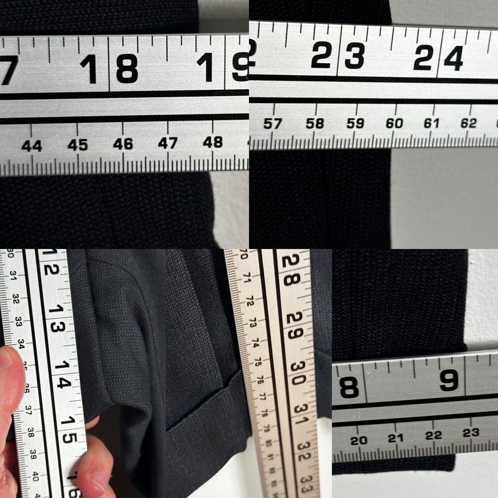 Canali Mens Suit Sz 44R Wool 3-Button Blazer Pleated Cuffed Trousers Black Italy - Picture 15 of 16